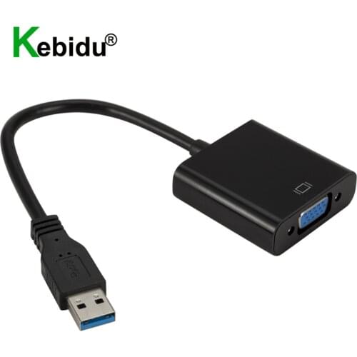 Kebidu USB3.0 to VGA Adapter External Video Cable Multi Display Converter for Win 7/8/10 Desktop Laptop PC Monitor Projector