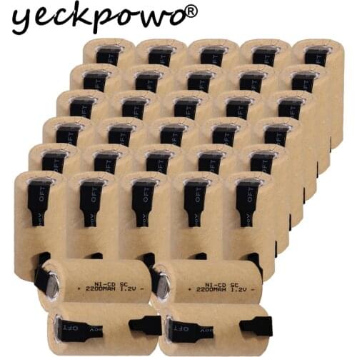 34 pcs SC 2200mah 1.2v battery NICD rechargeable batteries batterie for emergency light toy equipment power power tools