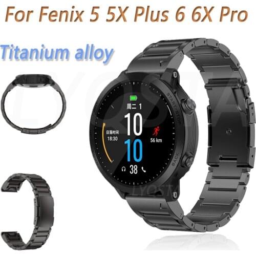 22mm 26mm Quick Fit Titanium Alloy Strap For Garmin Tactix Delta Band Fenix 6 6X Plus 5 5X Plus Watchband Quick Release Bracelet