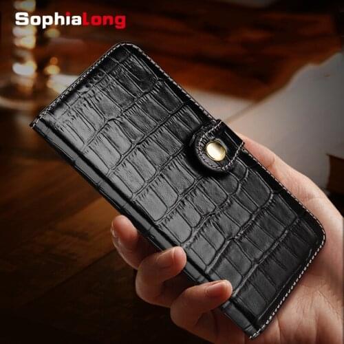 SophiaLong Flip Cases for iPhone X XS Max Case Genuine Leather Cover for iPhone XR Coque Fundas For iPhone 7 8 Plus Cap Bamper