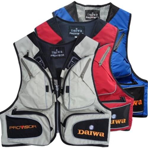 Daiwa Free Shipping Fishing Vest Mens Outdoor Multi-pocket Dawa Fishing Clothes Male Vest Overalls Wear Photography Vests