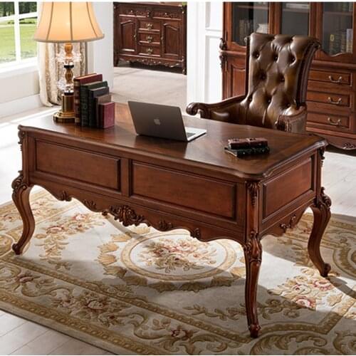 American Country Home Computer Desktop Desk Retro Bedroom Table European Solid Wood Writing Desk Children Desk and Chair