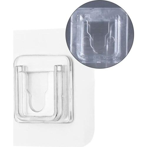 1 Pair Double-Sided Adhesive Wall Hooks Hanger Strong Transparent Suction Cup Wall Holder For Kitchen