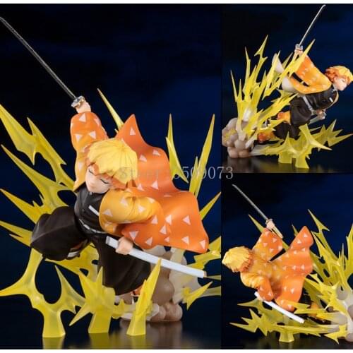Demon Slayer Anime Figure Agatsuma Zenitsu Action Figure Breath of Thunder Figuarts ZERO Kimetsu no Yaiba Figurine Doll Gift