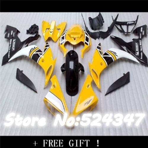 Customized Injection fairing kits fit for YAMAHA 2004-2006 YZFR1 04 05 06 YZF R1 yellow white black plastic fairings kit