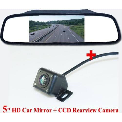 Reversing Camera+Monitor Kits HD 800 x 480 5 Inch Color LCD Screen Car Rear View Monitor+ 4 IR Lights Car Rear View Camera