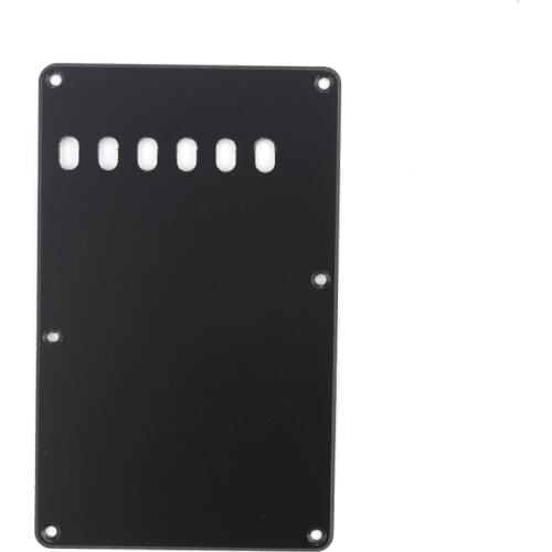 Musiclily Vintage Style Strat Tremolo Backplate for Fender USA/Mexican Made Standard Stratocaster, 1Ply Black