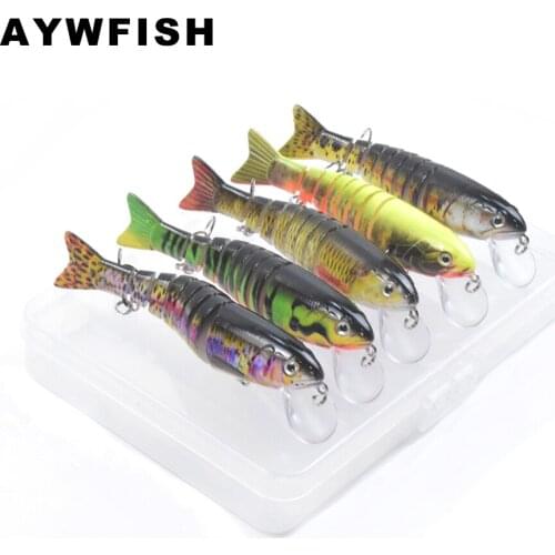 AYWFISH Set Lure 5PCS A LOT 110mm 17.3g Minnow Swimbait Noisy Rattle Balls Sinking ABS Hard Plastic Swim Bait For Trout Fishing