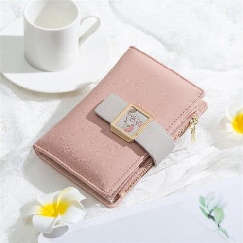 New Designer Floral Women Wallets Short Leather Wallet Luxury Coin Purse Card Holder Zip Purses for Girl Cartera Mujer