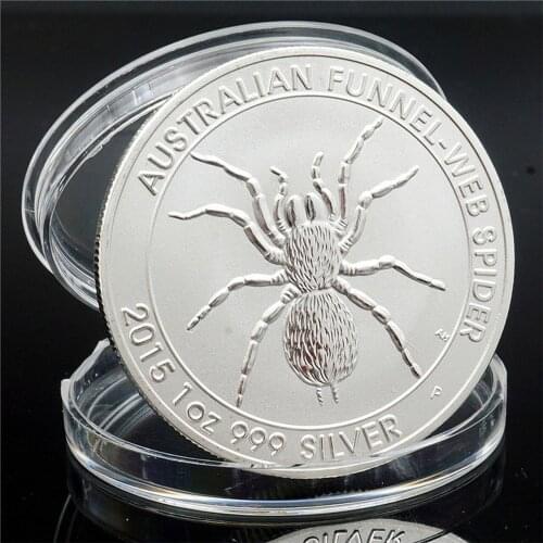Spot Animal Coin Australian Spider Commemorative Coin Commemorative Medal Silver Coin British Queens Head Crafts Collectibles