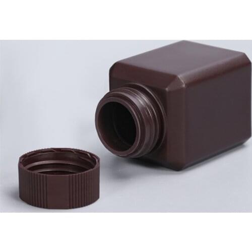 Empty 30ML/60ML/100ML/250ML Square Plastic Bottle Dark Brown Small Mouth Refillable Lotion Liquid Storage Container 10PCS