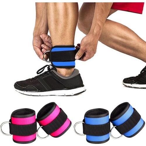 1Pair Adjustable D-ring Ankle Strap Buckle Foot Support Ankle Protector Gym Leg Pulley with Buckle Sports Fitness Feet Guard
