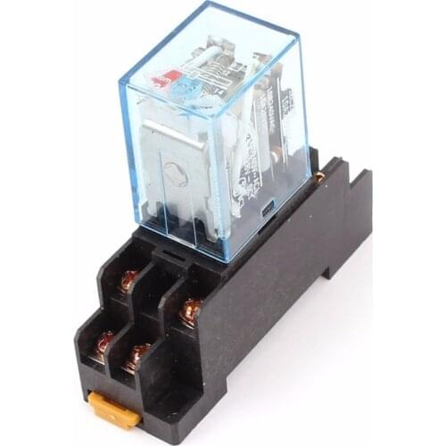 DC 12V Coil Power Relay 10A DPDT LY2NJ with PTF08A Socket Base DC24V AC220V