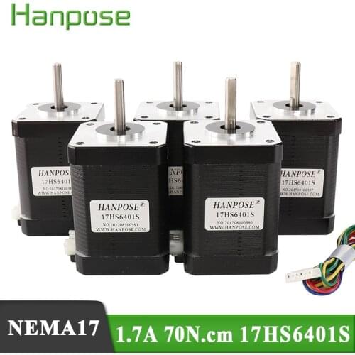 50PCS Nema 17 Stepper Motor 17HS6401S 60mm 70N.m 1.7A 42BYGH 4-lead for CNC 3D Printer accessories Free Shipping