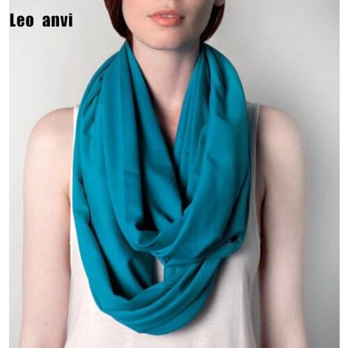 Leo anvi new men and women winter infinity scarf Fluorescent color cotton knitted fabric lady hijab shawls and wraps