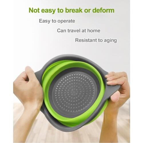 Collapsible Sink Strainer Foldable Drain Basket Fruit Vegetable Washing Kitchen Tools Folding Colander Silicone Scalable Drainer