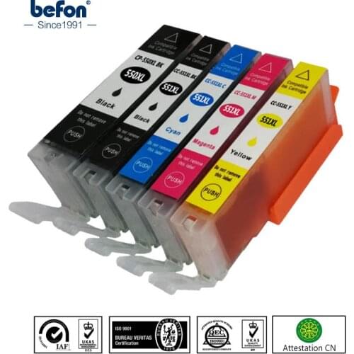 Befon Cartridge Replacement for Canon PGI550 CLI551 PGI 550 CLI 551 PGI-550 CLI-551 XL Ink Cartridge For PIXMA IP7250 MG5450