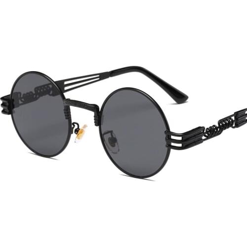 Gothic Steampunk Sunglasses Men Round Copper Frame Goggle UV400 Vintage Luxury Rays Brand Sun Glasses for Women Gafas De Sol