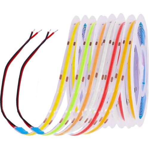 FOB COB LED Strip DC5V Flexible Led Tape Light Bar 320 LEDs High Bright COB LED Light Dimmable Warm Natural Cool White Red Green