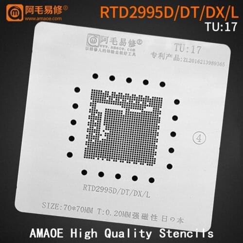 BGA Stencil For LCD TV CPU RTD2995D/DT/DX/L Chipset Reballing IC Pins Square Hole Soldering Tin Plant Net Heating Template