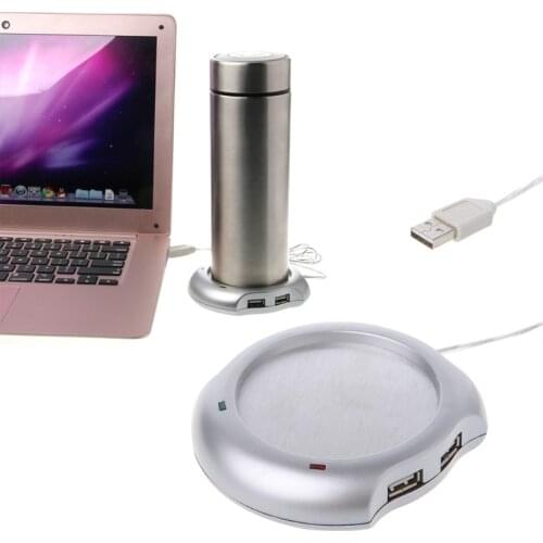 USB Tea Coffee Cup Mug Warmer Heater Pad with 4 Port USB Hub PC Laptop