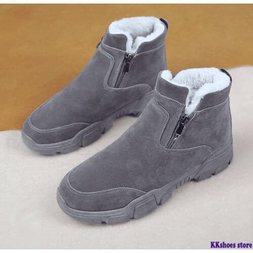 Spring Fashion Old Style Retro Boots Ankle Snow Boots Men Large Size 39-47 Suede Male Winter Shoes Warm Boots Man Shoe