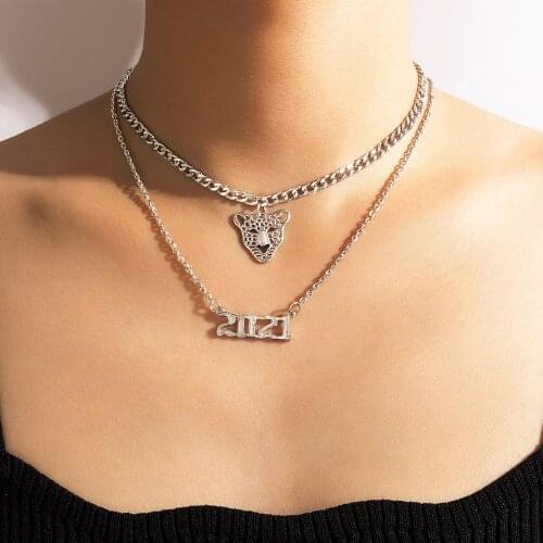 Necklace for Women Cuban Link Chain Multi-layer Pendant Charm Female collares de moda 2021 Choker Collar Necklace bijoux femme