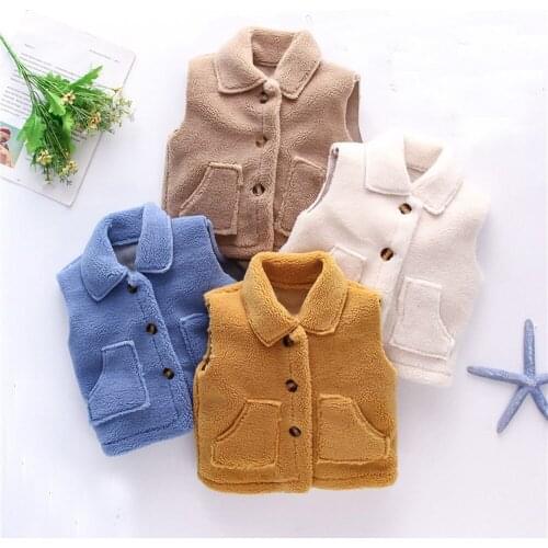 Winter Autumn Children Baby Kids Girls Boys Infants Waistcoat Outwear Casual Fleece Vest Cardigan Casacos ADK368