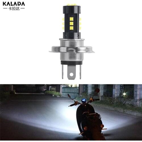 1pcs DC 8-80V Motorcycle Headlights H4 BA20D P15D Socket Bright 3030 Chip For Scooter Hi/Lo Headlamps Tricycle Head Bulbs White