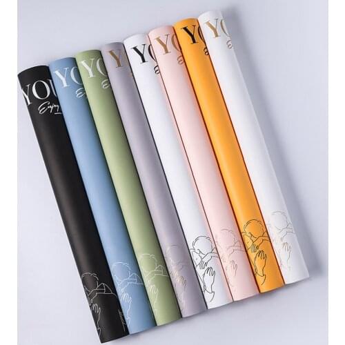 10 Sheets Waterproof Flower Wrapping Paper English Letters Flower Packaging Papers Gift Wrapping fo Valentines Day, 23'' x 23