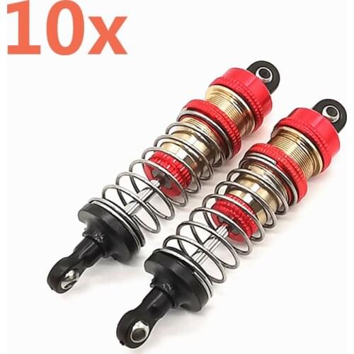 10Pcs Metal Front&Rear Shock Absorber Damper Replacement Accessory For 1/14 WLtoy 144001 1316 LC Racing 80mm RC Cars Parts