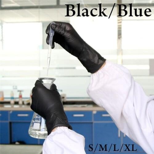 100pcs Black Blue Disposable Nitrile Gloves for Household Cleaning Work Food Safety Gloves Kitchen Nitril Gloves Powder Free