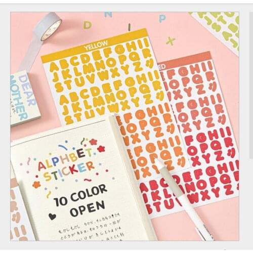 2 sheets/style rainbow color letters numbers decoration sticker DIY planner scrapbooking index lable kid gift stickers