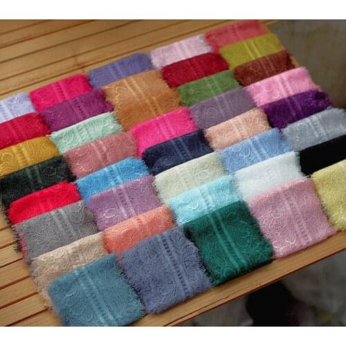 3Meters 9.5CM Width Embroidery Guipure Eyelash Lace Trim For Lingerie Bra Wedding Dress French Fabric DIY 38 Colors All Seasons