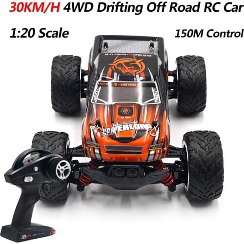 4WD 30KM/H High Speed Off Road RC Car 1:20 Full Scale Suspension Shock Absorber Metal Gear 150M Control Electric Buggy RC Toys