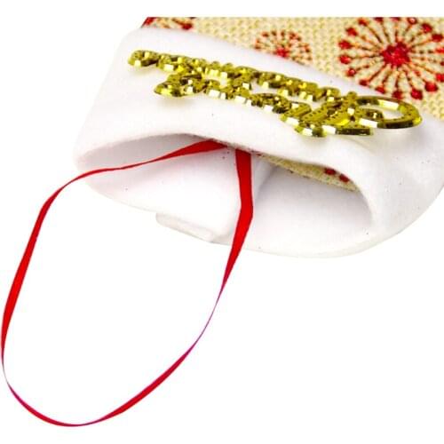 P15D 6 Pcs Christmas Socks Decoration Knife Spoon Fork Holder Bag Candy Pouch Socking