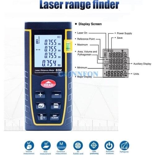 DHL 10PCS Handheld Laser Distance Meter 40M 60M 80M 100M Digital Laser Measure(40M)