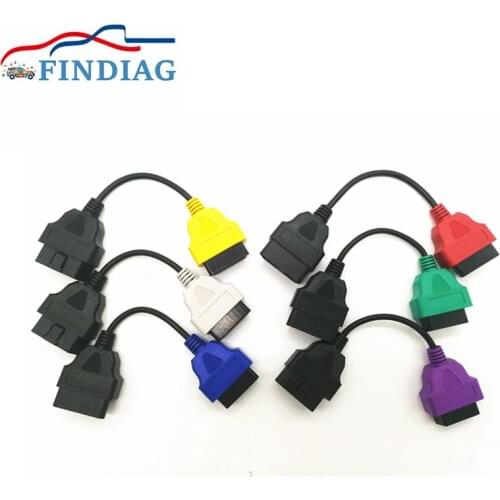 ECU Scan 6 Color Diagnostic Cables Leads for MultiECUScan / Fiat ECUScan for Fiat , Auto Connector Adapter Bundle Cable