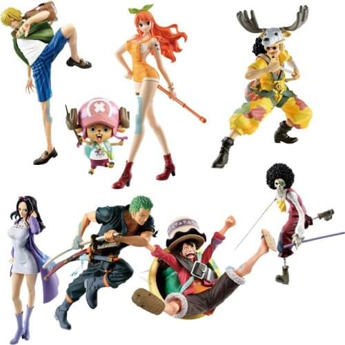 Bandai Original ONE PIECE Anime Figures PVC Action Figure Luffy Zoro Robin Collections Model Dolls Toys Kids Gifts