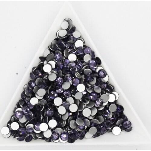 Violet 3D Nail Art Rhinestones ss3 ss4 ss5 ss6 ss8 ss10 ss12 ss16 ss20 ss30 ss34 Crystal Nails Non Hot Fix Decorations