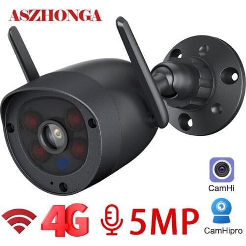 5MP WIFI 3G 4G SIM Card Security IP Camera Wireless HD CCTV Outdoor Indoor 4X Zoom Bullet Surveillance Cam CamHi IR Night Vision