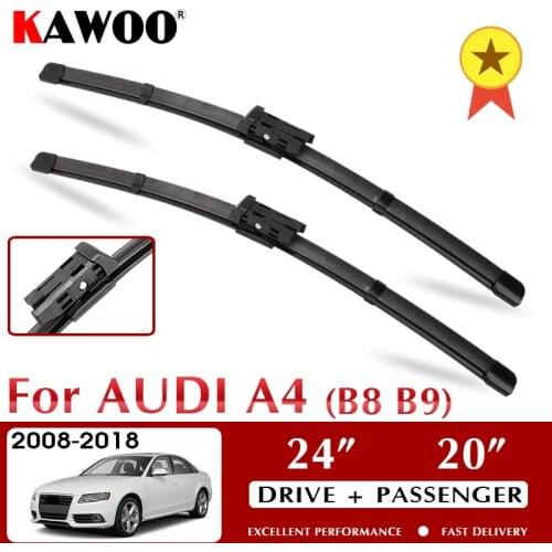 KAWOO Wiper Front Wiper Blade For Audi A4 B8 B9 Allroad 2008-2018 Windshield Windscreen Front Window 24"+20" LHD RHD