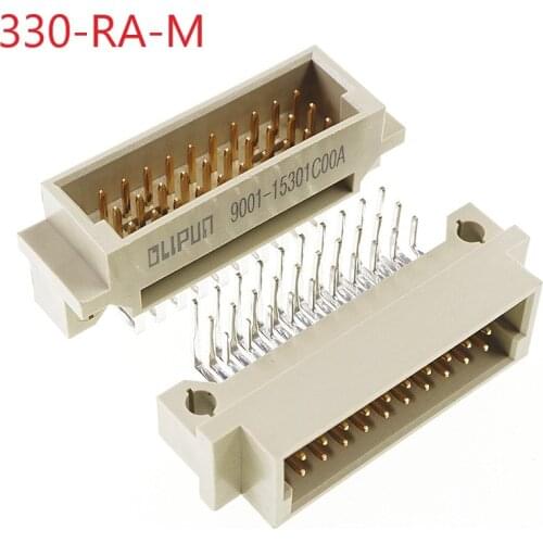 5pcs DIN 41612 Connector 3 Rows 30 Positions Din Plug Header Male Pins Right Angle Through Hole 3x10 30 Pin Pitch 2.54mm