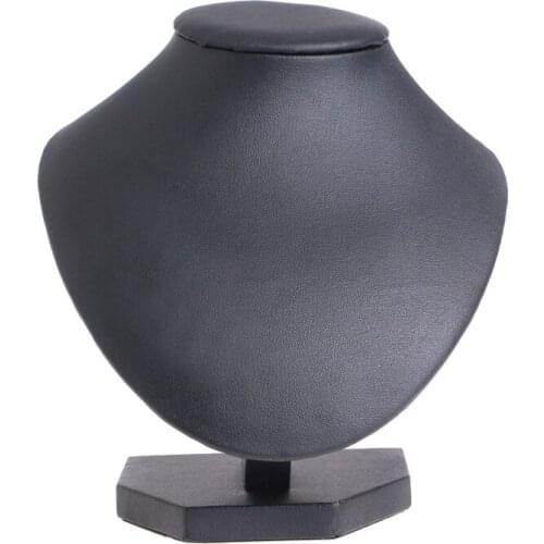 NEW 15x15cm Leather Jewelry Necklace Pendant Neck Model Props Display Stand Holder