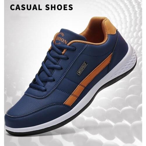 Fashion Men Casual Sneakers Brand PU Leather Walking Shoes Breathable Lace-Up Male Outdoor Sports Shoes For Men Casual Size 48
