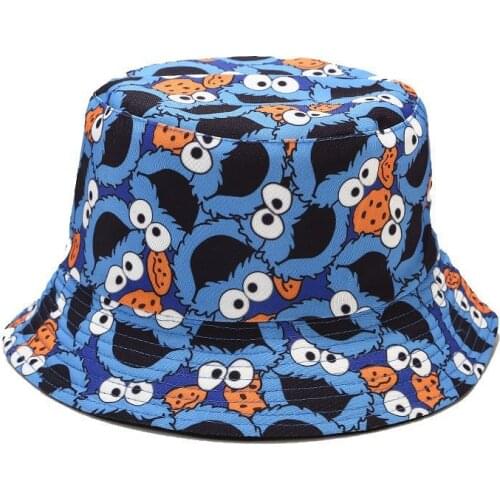 Summer Women Men Fisherman Hat Bob Reversible Cartoon Bucket Hat Street Hip Hop Bucket Hats Caps Vintage Printed Fishing Hat