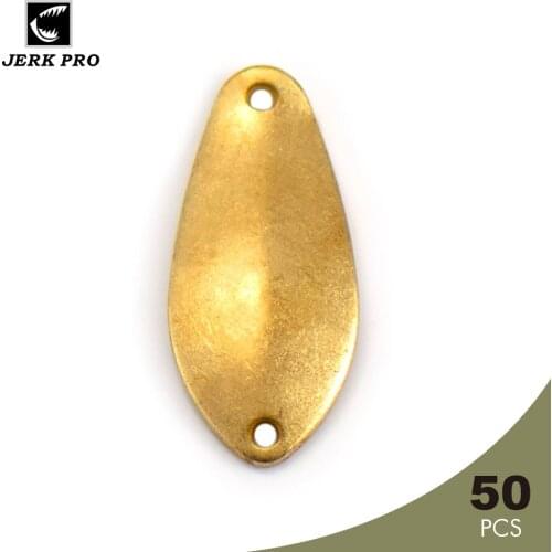 JERK PRO 50PCS 2.9g 7/64oz Brass Trout Spoon Blanks Tackle Craft Salmon Pike Fishing Accessories Custom Lures
