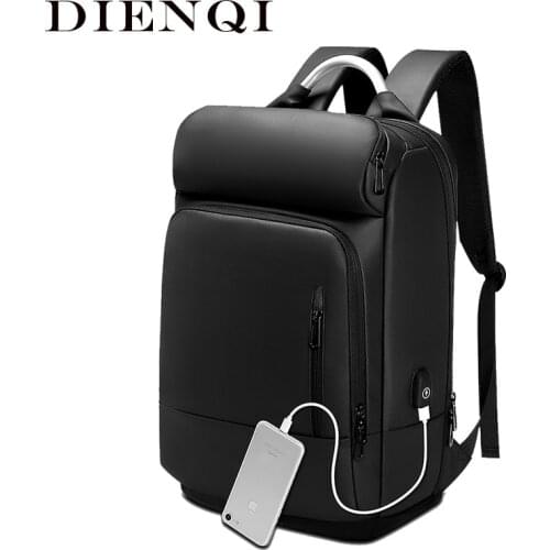 DIENQI Men Backpack Classic Business Portable Backpack 15.6 Bag Man Waterproof Anti-theft USB Charging Outdoor Travel Backpack