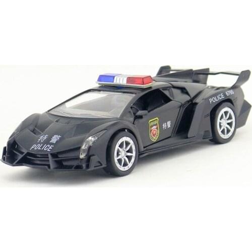 1:32 Scale/DieCast Metal Toy/Veneno Police Super Car/Sound & Light/Pull Back Educational Collection/Festival Gift For Children