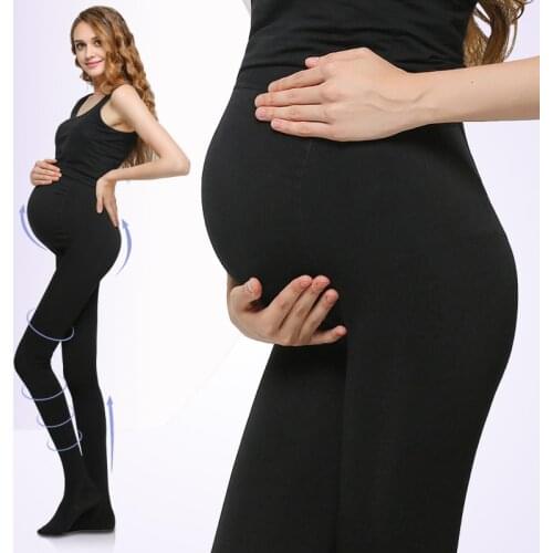 Maternity Clothes Autumn Winter Solid Color Adjustable Leggings For Pregnant Women Thick High Waist Pregnancy Trousers Polainas